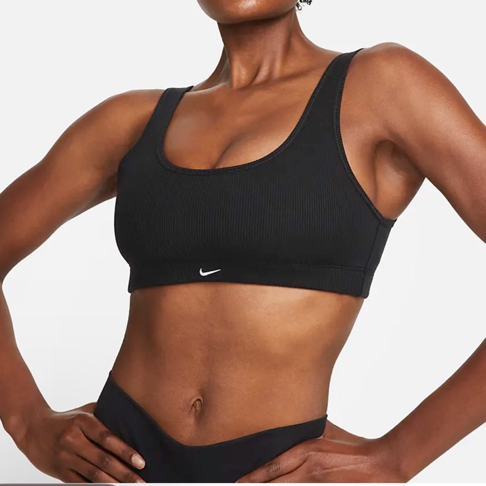 Nike Alate Dri Fit Black Ribbed Athletic Sports Bra 1X